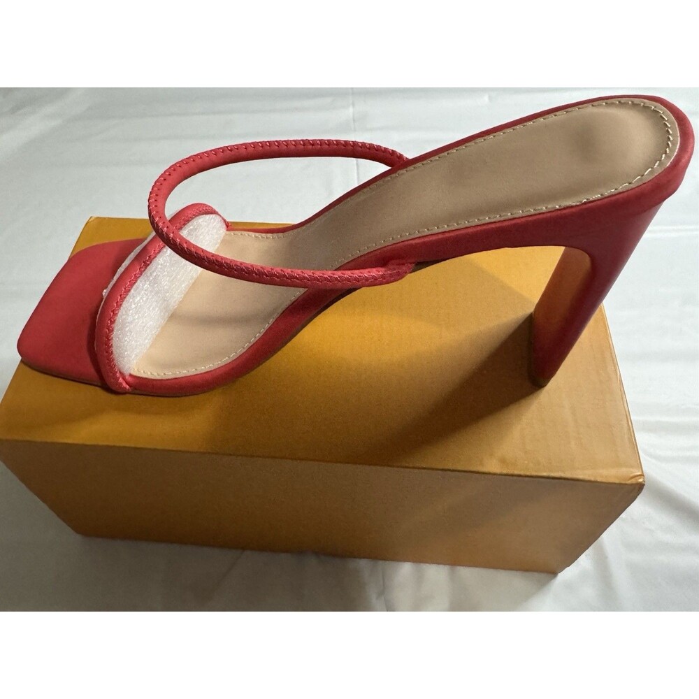 Red Heel Open Toe Sandal Size 7.5